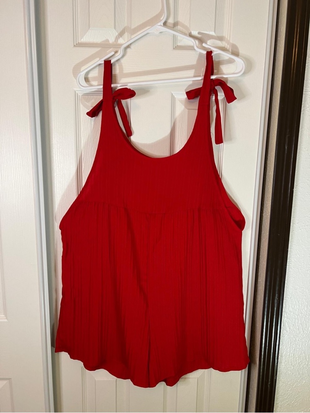 Red Tie-Strap Women's Tank Top